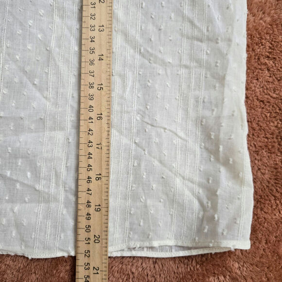 NWOT 1.STATE Women Cottagecore Sheer Blouse Ivory Medium Ruffle Puff Sleeves - Picture 11 of 11